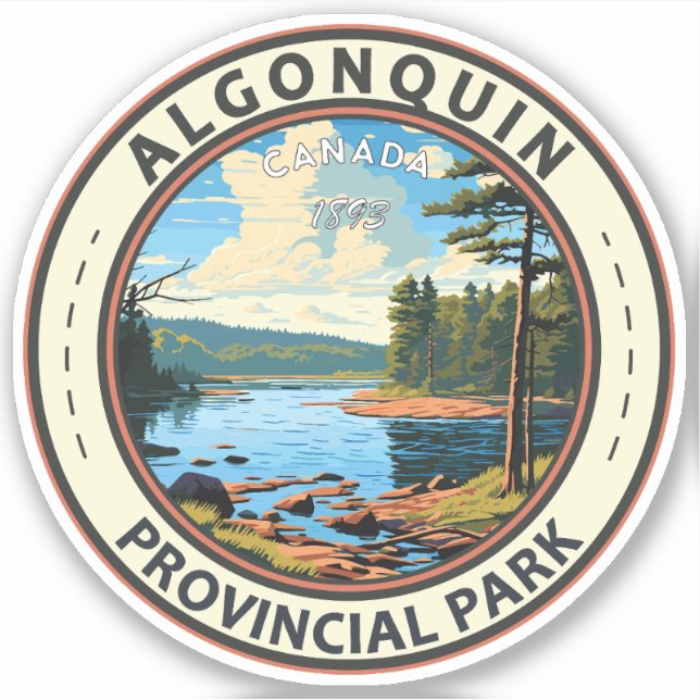 Algonquin Provinzpark Reisen Vintag Aufkleber (Vorderseite)