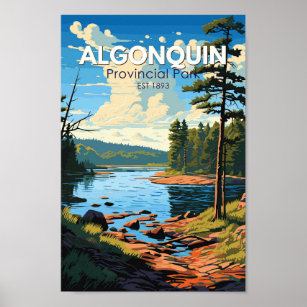 Algonquin Provinzpark Reisen Vintag Poster