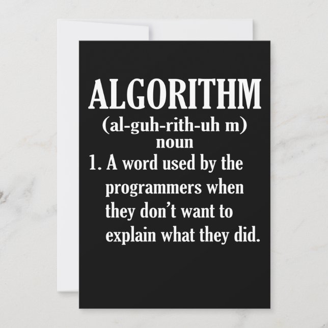 Algorithm Definition Computerprogrammierung Dankeskarte (Vorderseite)