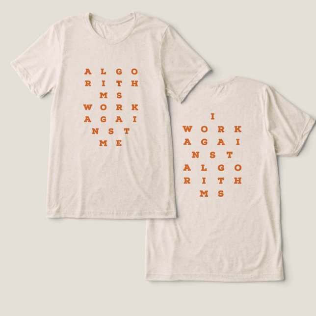 Algorithm Snellen Diagramm Tri-Blend Shirt (Design Vorderseite & Rückseite)