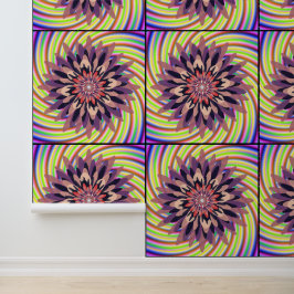 Algorithmisches Farbige Florale Mandala-Kunstmuste Tapete