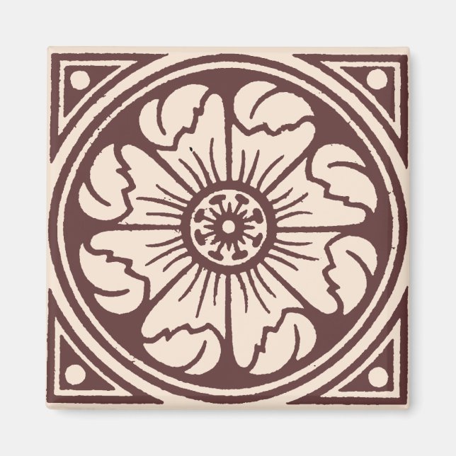 Alhambra Blume Tile One Magnet (Vorne)