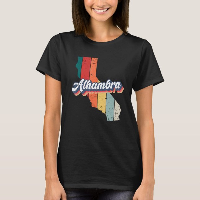 Alhambra City Retro Vintages Heimat T-Shirt (Vorderseite)