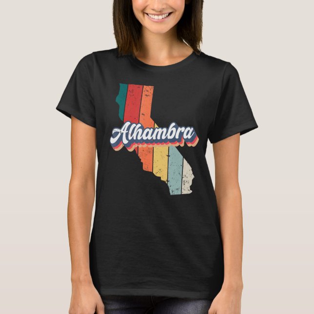 Alhambra City Retro Vintages Heimat T-Shirt (Vorderseite)