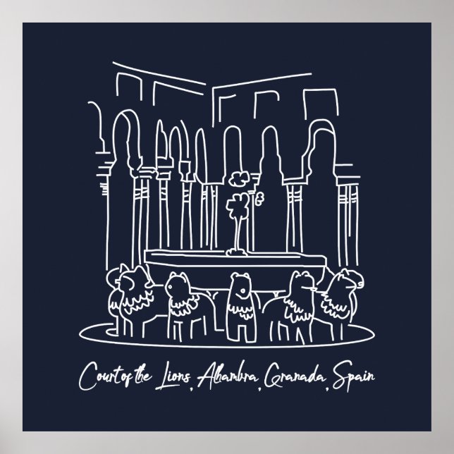 Alhambra Court of the Lions 1 Poster (Vorne)