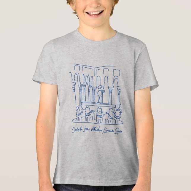 Alhambra Court of the Lions 1 Tri-Blend Shirt (Vorderseite)