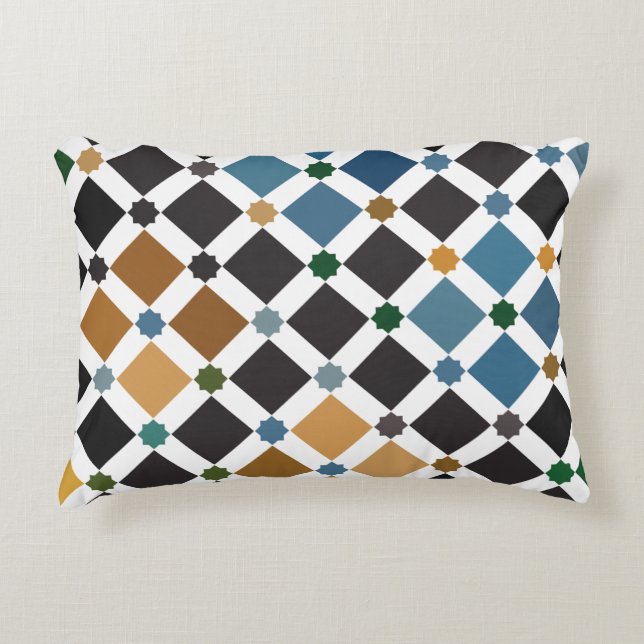 Alhambra Geometric Pillow – Brushed Polyester Tile Dekokissen (Vorderseite)