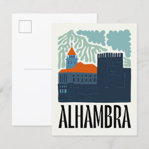 Alhambra Granada Spanien abstrakte Reise Blumenkun Postkarte