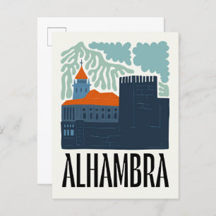 Alhambra Granada Spanien abstraktes Reiseland Postkarte