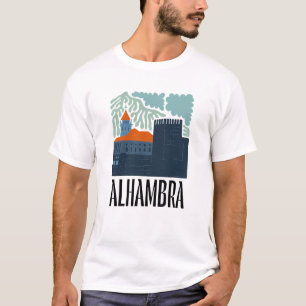 Alhambra Granada Spanien abstraktes Reiseland T-Shirt
