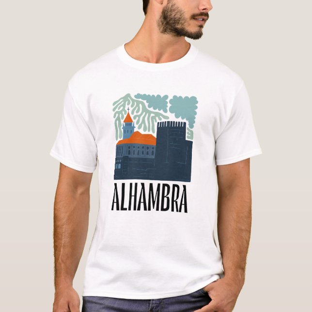 Alhambra Granada Spanien abstraktes Reiseland T-Shirt (Vorderseite)