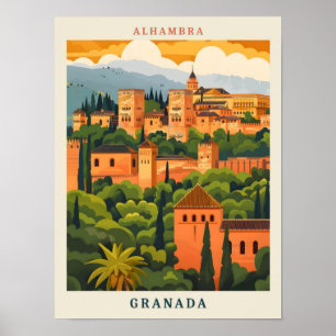 Alhambra Granada Spanien Elegantes Ambiente Poster