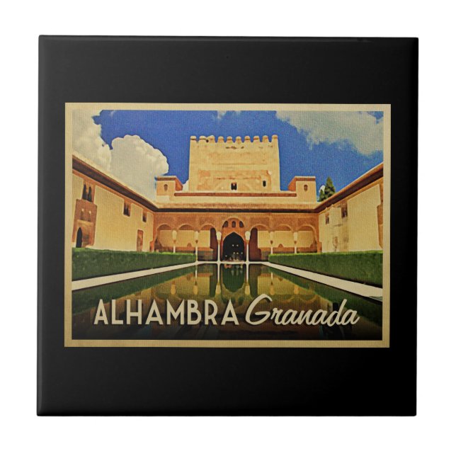 Alhambra Granada Spanien Fliese (Vorderseite)