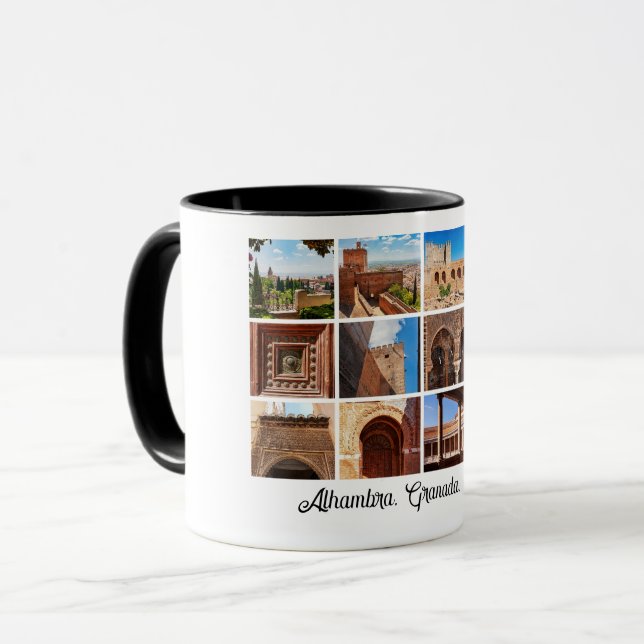 Alhambra, Granada, Spanien FotoCollage Tasse (Vorderseite Links)
