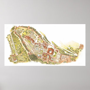 Alhambra Granada Spanien. Luftbild Poster