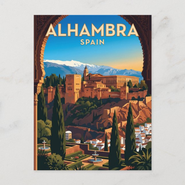 Alhambra, Granada Spanien Postkarte (Vorderseite)