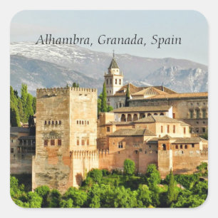 Alhambra, Granada, Spanien Quadratischer Aufkleber