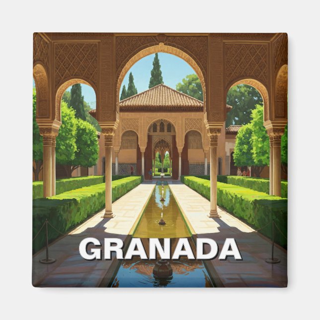 Alhambra Granada Spanien Reisen Magnet (Vorne)