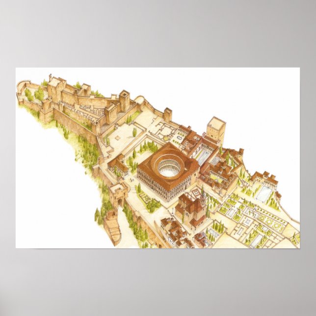 Alhambra Granada Spanien. Schloss und Paläste Poster (Vorne)