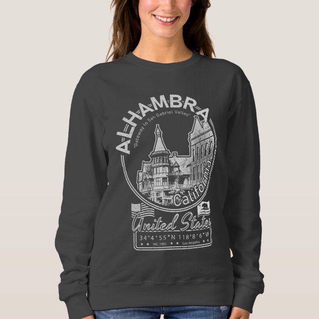 ALHAMBRA KALIFORNIEN VINTAG - STADT ALHAMBRA CA SWEATSHIRT (Vorderseite)