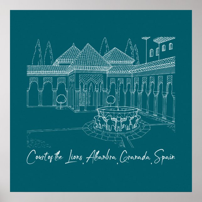 Alhambra Löwenhof 2 Poster (Vorne)