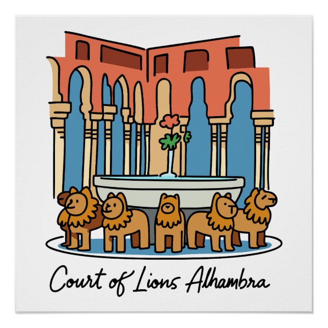 Alhambra Löwenhof 3 Poster (Vorderseite)