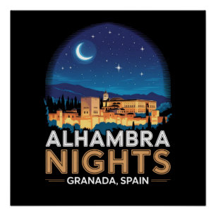 Alhambra Nights - Granada Spanien Reisen Kunst, Di Poster