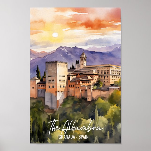 Alhambra Spanien Der berühmte Reiseort Poster (Vorne)