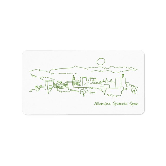 Alhambra Sunset Adressaufkleber (Vorne)