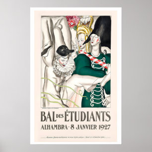 Alhambra von Granada Spanien Studentenball Vintage Poster