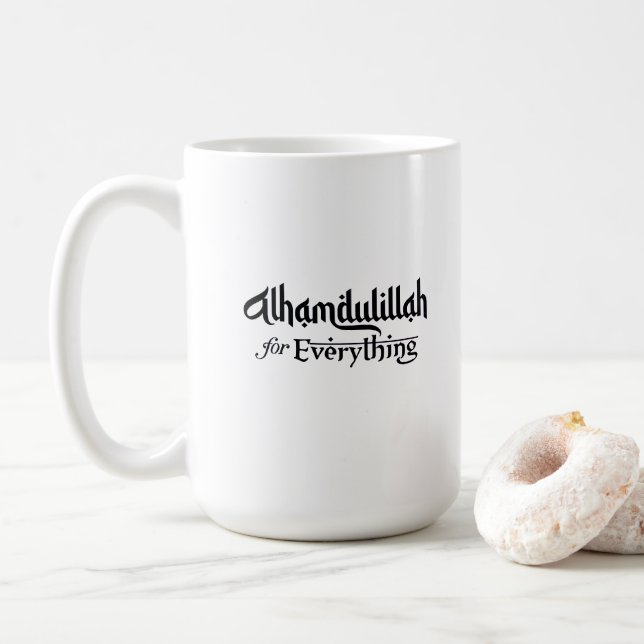 Alhamdulillah for Everything Minimal Islamic Gift Kaffeetasse (Mit Donut)