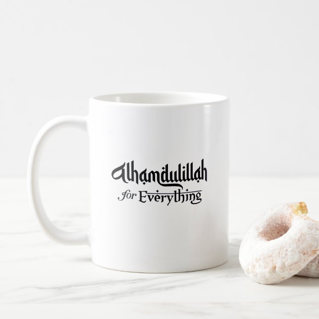 Alhamdulillah for Everything Minimal Islamic Gift Kaffeetasse (Mit Donut)