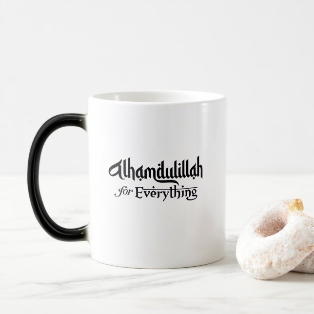 Alhamdulillah for Everything Minimal Islamic Gift Verwandlungstasse (Mit Donut)