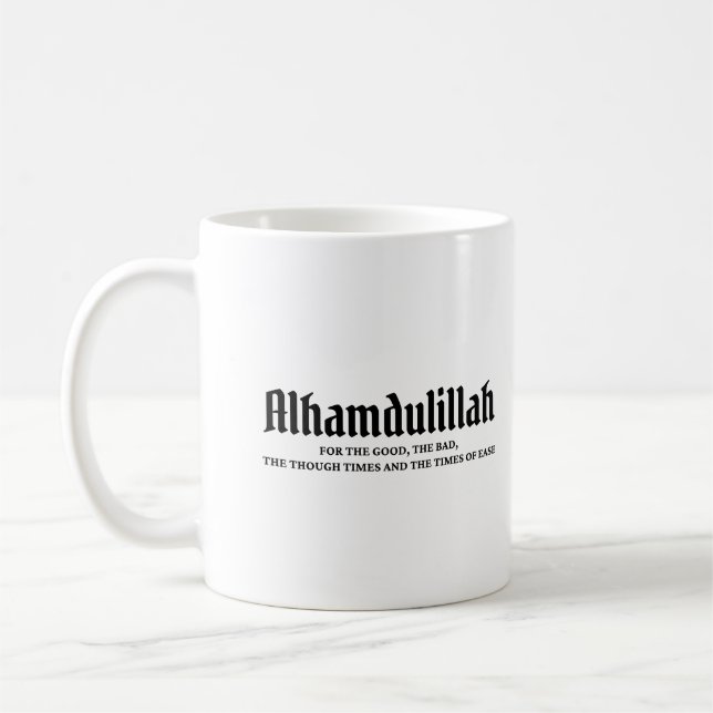 Alhamdulillah für alles Ramadan Kareem Mubara Kaffeetasse (Links)