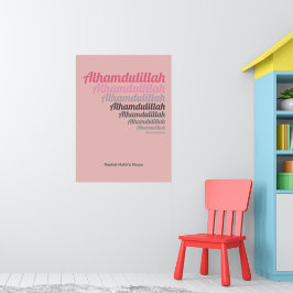 Alhamdulillah Typografie Pink Kinderzimmer Custom Poster