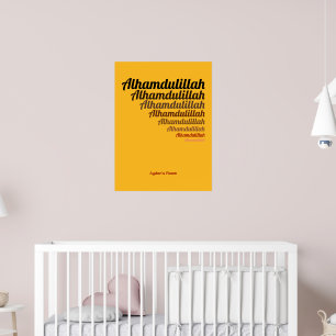 Alhamdulillah Typografy Yellow Kinderzimmer Custom Poster