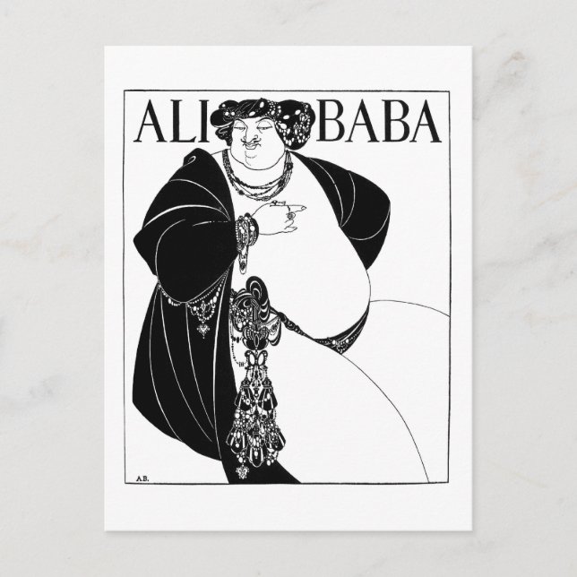 Ali Baba, Aubrey Beardsley Postkarte (Vorderseite)
