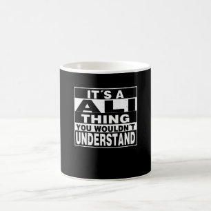 ALI-Nachname Personalisiertes Geschenk Kaffeetasse