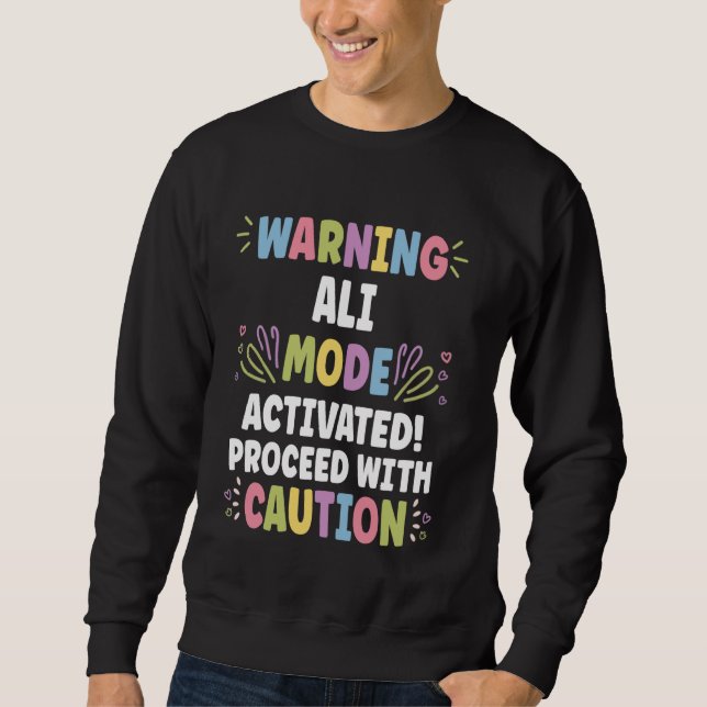 ALI Personalisierter Name Lustiger Süßer Benutzerd Sweatshirt (Vorderseite)