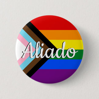 Aliado | Bandeira do Orgulho “Progress” Button