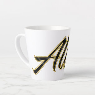 Alica black gold Lettering Latte Tasse