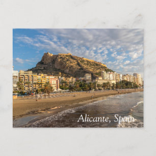 Alicante Beach bei Sonnenaufgang, Spanien Feiertagspostkarte