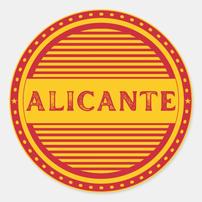 Alicante City Pride Emblem – Spanish Identity Runder Aufkleber (Vorderseite)