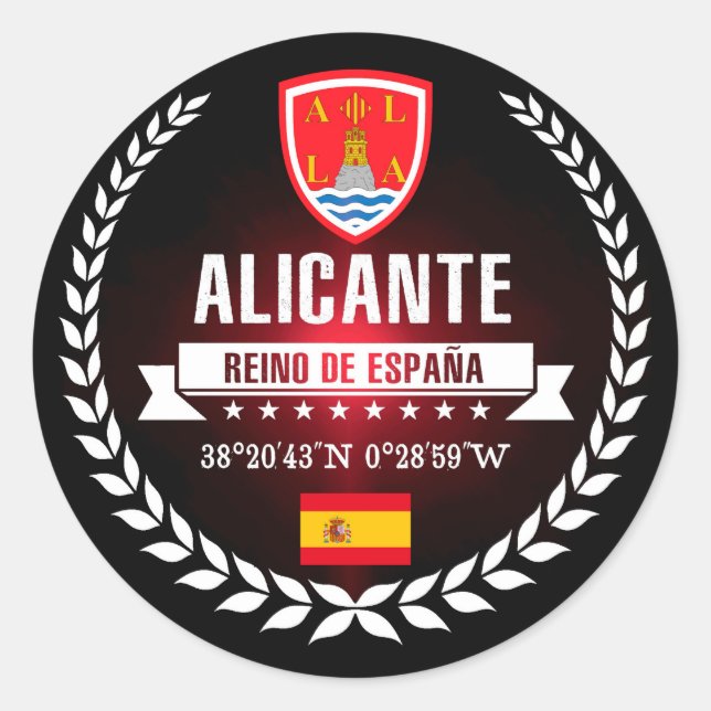 Alicante Runder Aufkleber (Vorderseite)