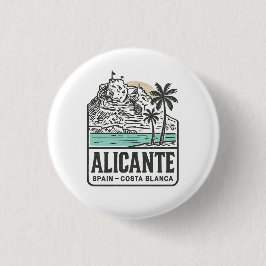 Alicante Skizze Santa Bárbara Burg Costa Blanca Button