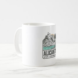 Alicante Skizze Santa Bárbara Burg Costa Blanca  Kaffeetasse