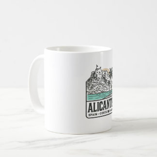 Alicante Skizze Santa Bárbara Burg Costa Blanca Kaffeetasse