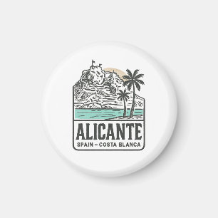 Alicante Skizze Santa Bárbara Burg Costa Blanca Magnet