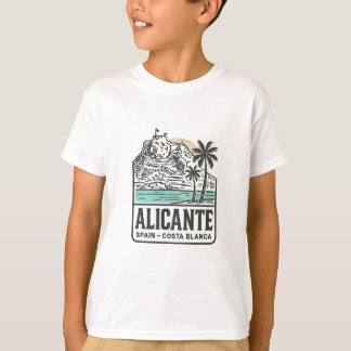 Alicante Skizze Santa Bárbara Burg Costa Blanca T-Shirt