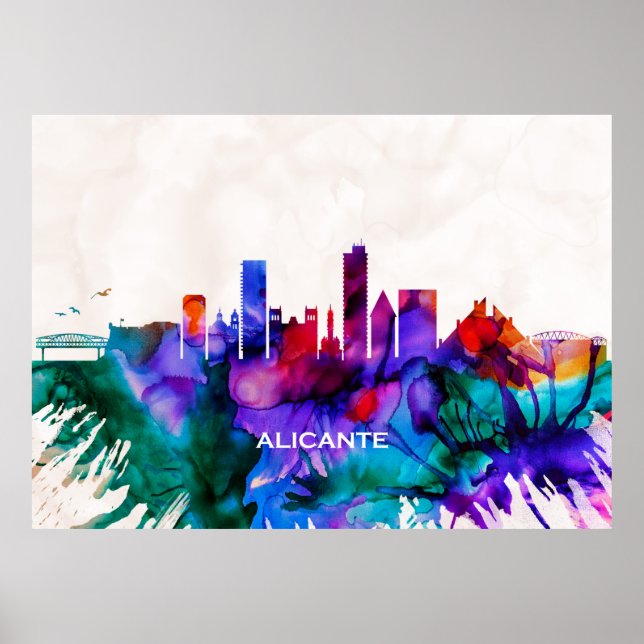 Alicante Skyline Poster (Vorne)